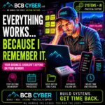 Bright neon cyberpunk-style HVAC contractor managing appointments, estimates, and customer follow-ups from memory while struggling with operational overload.